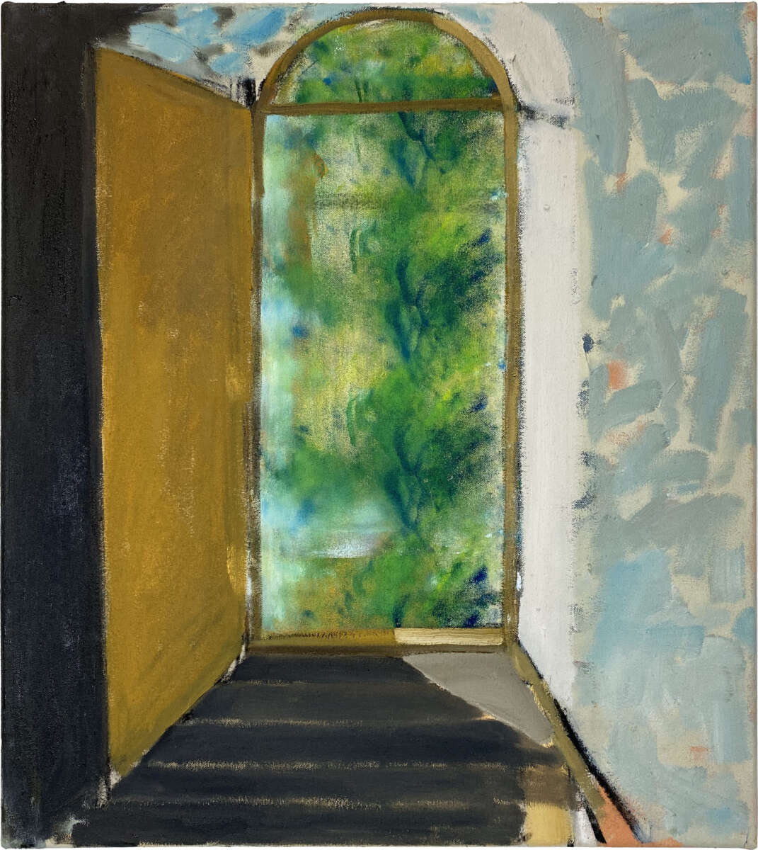 Open Door With Foliage